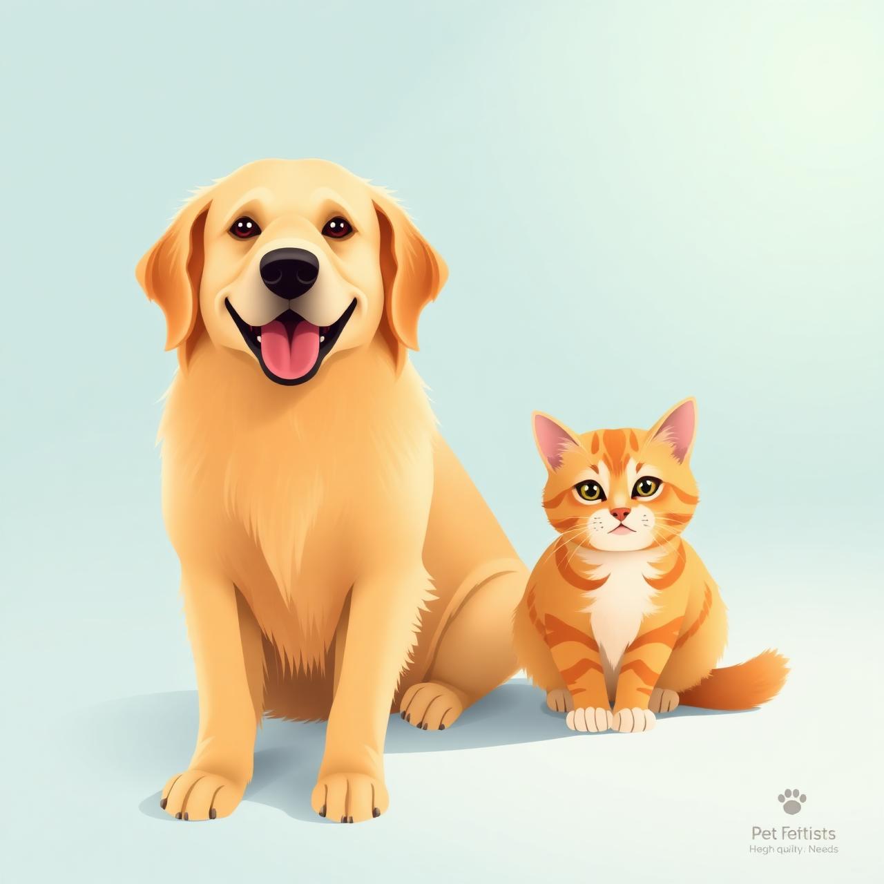 Happy golden retriever and tabby cat — PetWorld pet healthcare